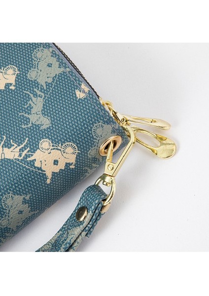 Çift Fermuarlı Cüzdan Bayanlar Uzun Büyük Kapasiteli Çift Katmanlı Cüzdan Baskılı Clutch Cep Telefonu (Yurt Dışından) fırsatları