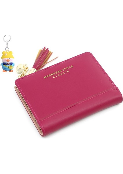 Bayan Cüzdanı Basit ve Çok Yönlü Püsküllü Çanta Fermuarlı Çanta Elli Çanta Boş Para Çanta Bayan Kısa Cüzdan (Yurt Dışından)