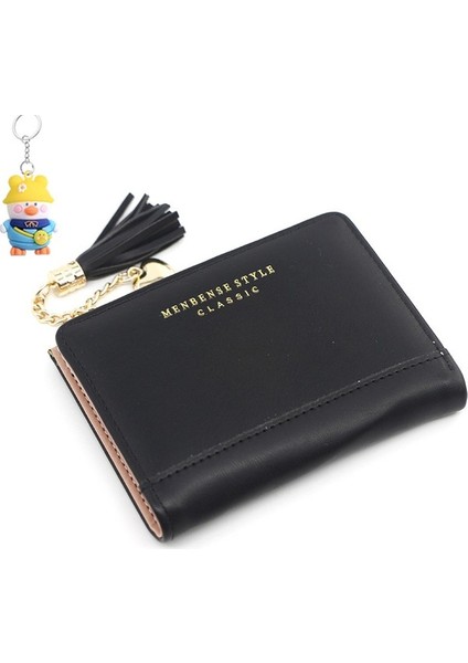 Bayan Cüzdanı Basit ve Çok Yönlü Püsküllü Çanta Fermuarlı Çanta Elli Çanta Boş Para Çanta Bayan Kısa Cüzdan (Yurt Dışından)