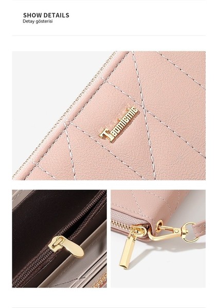 Moda Uzun Bayan Cüzdan Fermuarlı Büyük Kapasiteli Cüzdan Çoklu Kart Yuvası Kart Tutucu (Yurt Dışından) fırsatları