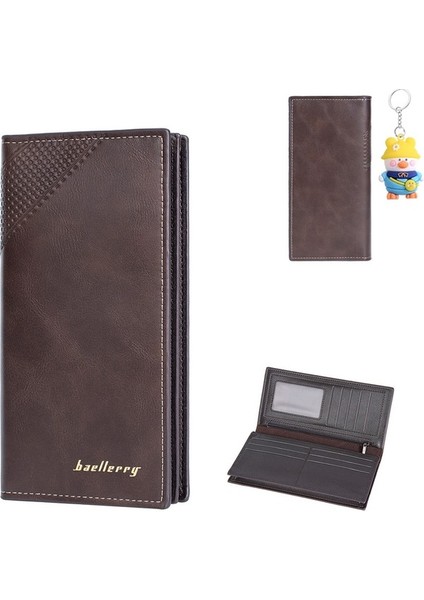 Erkek Uzun Cüzdan Çoklu Kart Yuvası Açık Cüzdan Kart Tutucu (Yurt Dışından)