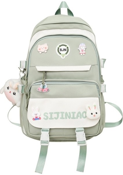 2023 Yeni Ortaokul Öğrencisi Okul Çantası Rahat Basit Büyük Kapasiteli Sırt Çantası Moda Trendi Çift Sırt Çantası (Yurt Dışından)