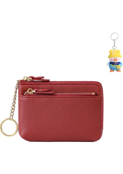 Cüzdan Mini Fermuarlı Kısa Bayan Para Cüzdanı Anahtarlık Madeni Para Taşınabilir Kolye Kulaklık Küçük Kart Çantası Tutucu (Yurt Dışından)