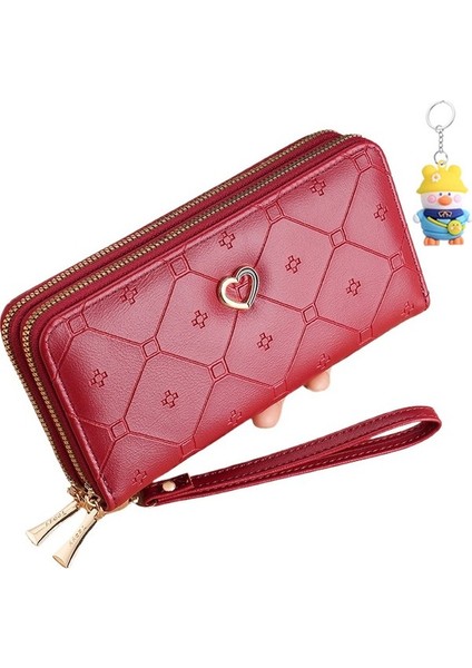 Cüzdan Kızlar Uzun Çift Fermuarlı Cüzdan Moda Büyük Kapasiteli El Çantası Kadın (Yurt Dışından)