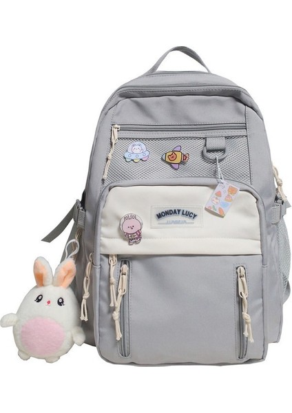 Moda Gençler Büyük Kapasiteli Su Geçirmez Okul Çantası - Mor (Yurt Dışından)