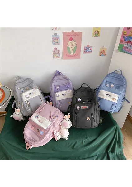 Moda Gençler Büyük Kapasiteli Su Geçirmez Okul Çantası - Mor (Yurt Dışından) fırsatları