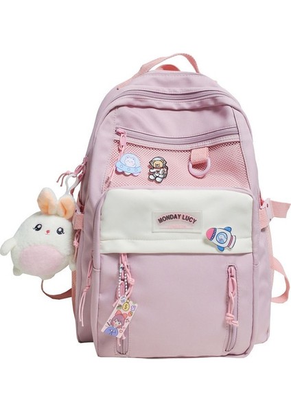 Moda Gençler Büyük Kapasiteli Su Geçirmez Okul Çantası - Mor (Yurt Dışından)