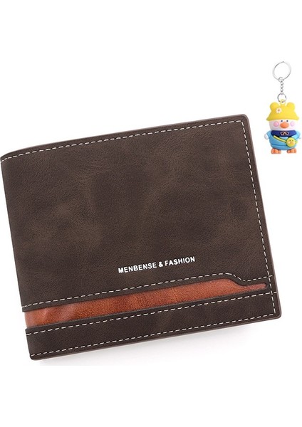 Ekiş Kontrast Renk Cüzdan Erkek Yatay Kısa Kart Tutucu Cüzdan (Yurt Dışından)