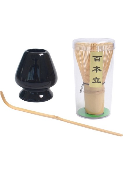 Matcha Çay Teli Set Bambu Çırpma Teli + Bambu Kaşık + Seramik Çırpma Tutucu Siyah (Yurt Dışından) modelleri