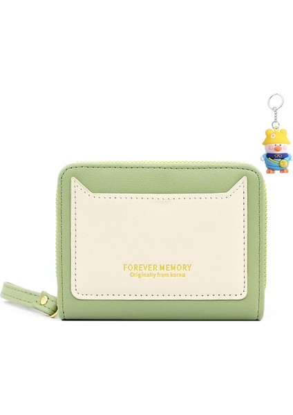 Basit Bayan Cüzdan Kısa Akordon Kart Yuvası Toka Para Cüzdanı Kimlik Çantası Fermuarlı Clutch (Yurt Dışından)