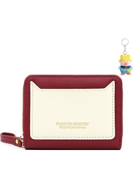 Basit Bayan Cüzdan Kısa Akordon Kart Yuvası Toka Para Cüzdanı Kimlik Çantası Fermuarlı Clutch (Yurt Dışından) fiyatları