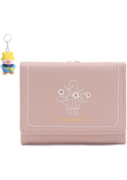 Cüzdan Moda Üç Katlı Demir Klip Öğrenci Kısa Cüzdan Para Cüzdan Kadın Kart Tutucu (Yurt Dışından)