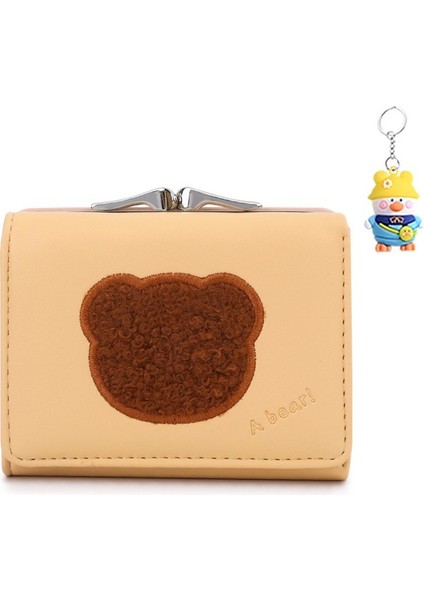 Sevimli Kız Cüzdan Kadın Ayı Kız Küçük Katlanır Cüzdan Kart Tutucu (Yurt Dışından)