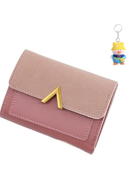 Basit Bayan Cüzdanı Kısa Büyük Kapasiteli Kız Cüzdanı Öğrenci Küçük Kart Tutucu Bozuk Para Cüzdanı (Yurt Dışından)