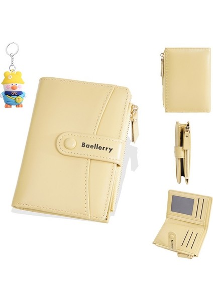 Bayanlar Kısa Cüzdan Moda Basit Iki Katlı Fermuarlı Para Cüzdan Toka Cüzdan (Yurt Dışından)