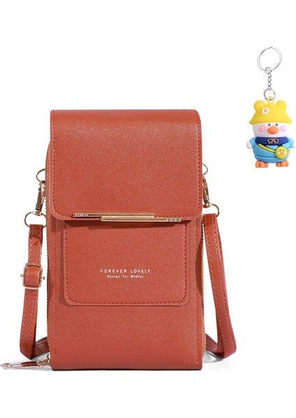 Cep Telefonu Çantası Crossbody Dokunmatik Ekran Çok Fonksiyonlu Basit Cüzdan Omuz Çantası Taşınabilir Kart (Yurt Dışından)