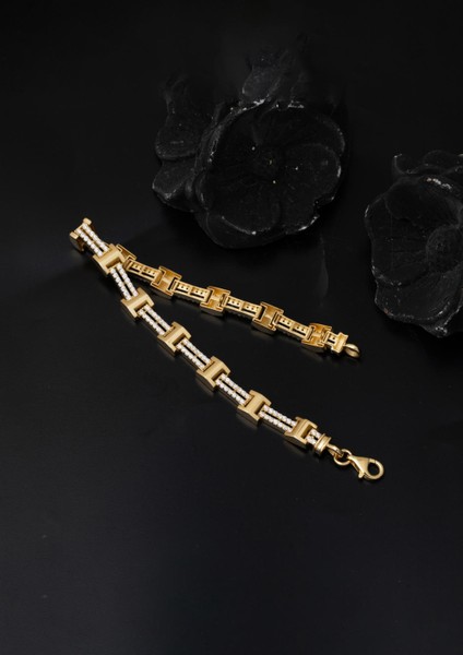 Rolex Tarzı Taşlı 14 Ayar Altın Bileklik fırsatları