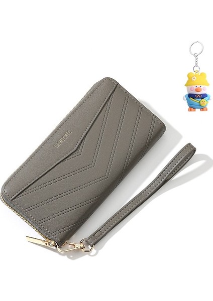 Bayanlar Uzun Cüzdan Büyük Kapasiteli Cep Telefonu Fermuarlı Clutch Cüzdan Kart Tutucu (Yurt Dışından)