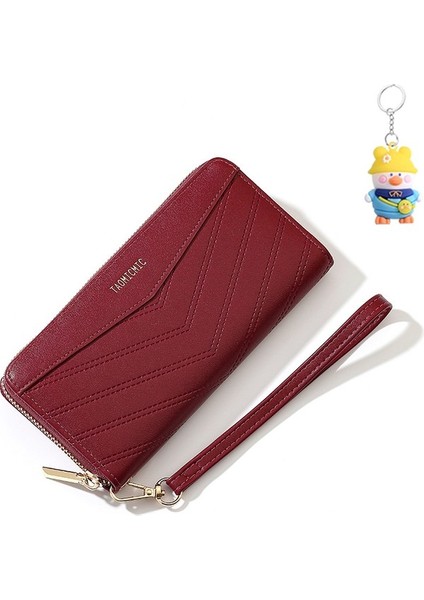 Bayanlar Uzun Cüzdan Büyük Kapasiteli Cep Telefonu Fermuarlı Clutch Cüzdan Kart Tutucu (Yurt Dışından)