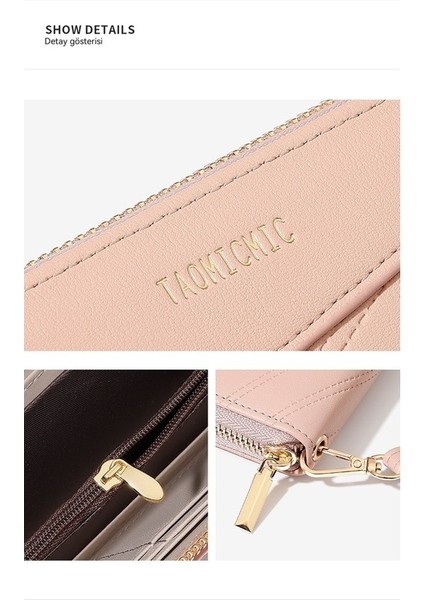 Bayanlar Uzun Cüzdan Büyük Kapasiteli Cep Telefonu Fermuarlı Clutch Cüzdan Kart Tutucu (Yurt Dışından) indirimleri