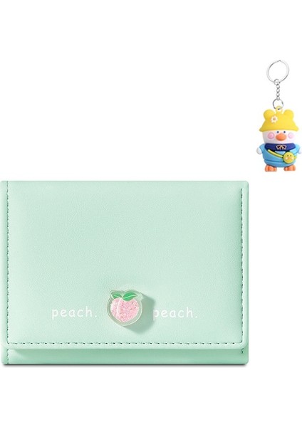 Sevimli Bayan Kısa Üç Katlı Cüzdan Bayan Öğrenci Kart Yuvası Harp Para Çantası Kart Tutucu (Yurt Dışından)