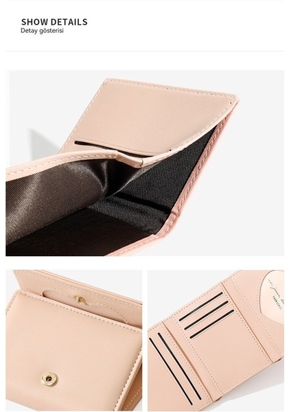 Sevimli Bayan Kısa Üç Katlı Cüzdan Bayan Öğrenci Kart Yuvası Harp Para Çantası Kart Tutucu (Yurt Dışından) fiyatları
