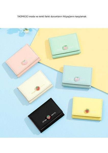 Sevimli Bayan Kısa Üç Katlı Cüzdan Bayan Öğrenci Kart Yuvası Harp Para Çantası Kart Tutucu (Yurt Dışından) modelleri