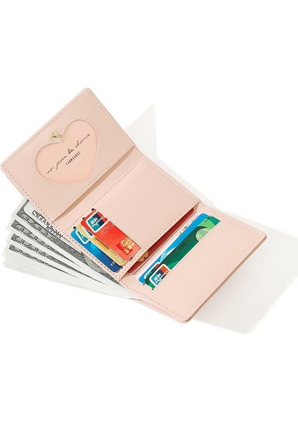 Sevimli Bayan Kısa Üç Katlı Cüzdan Bayan Öğrenci Kart Yuvası Harp Para Çantası Kart Tutucu (Yurt Dışından) fırsatları