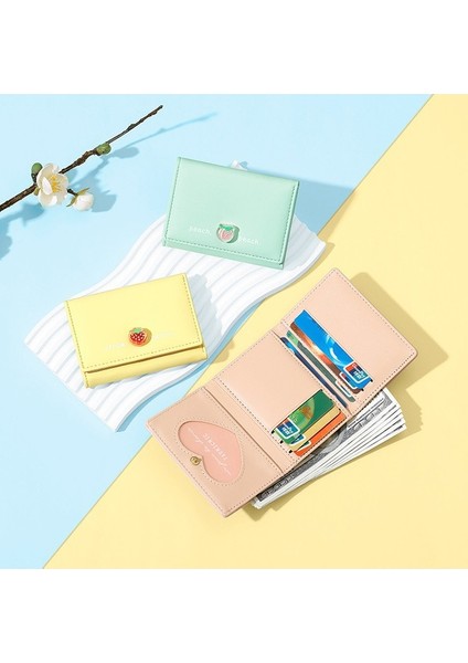 Sevimli Bayan Kısa Üç Katlı Cüzdan Bayan Öğrenci Kart Yuvası Harp Para Çantası Kart Tutucu (Yurt Dışından) indirimleri