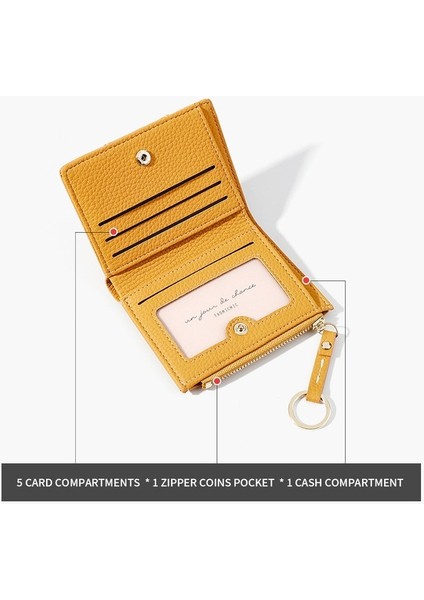 Cüzdan Çoklu Kart Yuvası Anahtarlık Para Cüzdanı Düz Renkli Kısa Bayan Cüzdanı (Yurt Dışından) modelleri