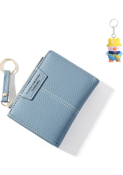 Cüzdan Çoklu Kart Yuvası Anahtarlık Para Cüzdanı Düz Renkli Kısa Bayan Cüzdanı (Yurt Dışından)