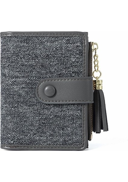 Bayan Cüzdan Kısa Kart Tutucu Fermuarlı Para Cüzdanı (Yurt Dışından)