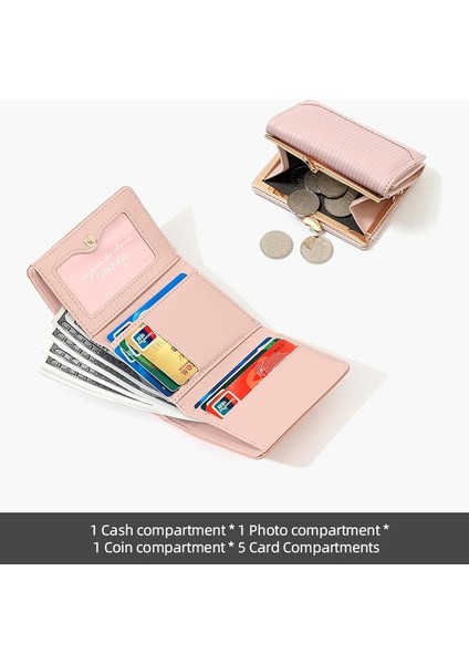Bayan Cüzdan Kısa Klip Çoklu Kart Yuvası Üç Katlı Para Cüzdan Kart Tutucu (Yurt Dışından) modelleri