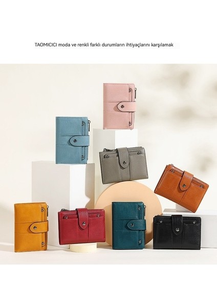 Kısa Bayan Cüzdan Iki Katlı Katlanabilir Clutch Kart Tutucu (Yurt Dışından) modelleri