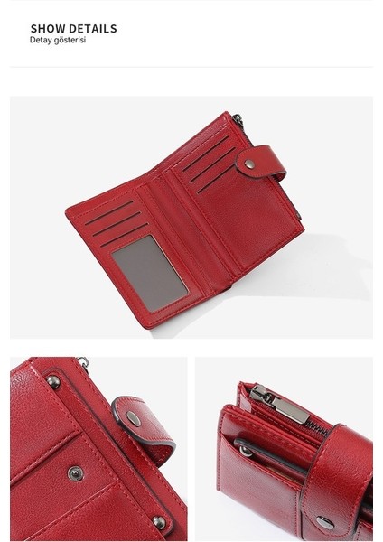 Kısa Bayan Cüzdan Iki Katlı Katlanabilir Clutch Kart Tutucu (Yurt Dışından) indirimleri