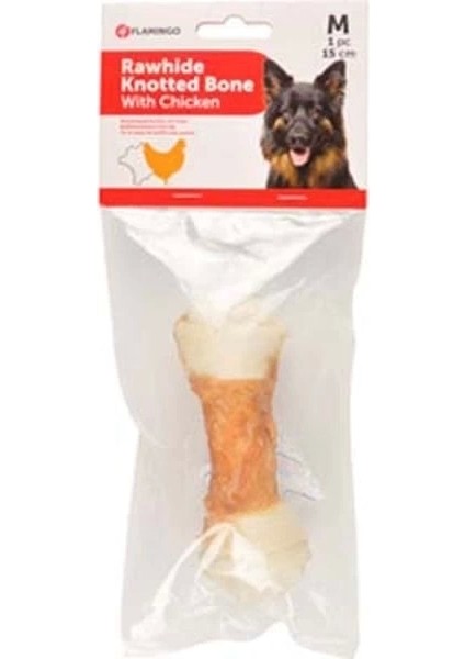 Flamingo Tavuk Etli Sargılı Düğüm Köpek Kemik Ödülü 15 cm