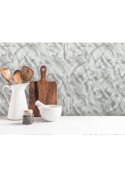 Kendinden Yapışkanlı 3D Kabartmalı Mermer Solo Desen Pvc Duvar Panel 41X41 Cm/ 6 Adet /1 M²