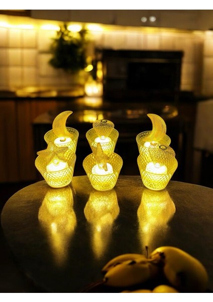 Dekoratif LED Mum - 3 Model 6 Lı LED Işık Mumluk Aksesuar