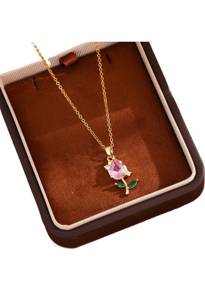 Niş Tasarım Lale Kolye Kadın Modası Hafif Yaz Yeni Köprücük Kemiği Zinciri (Yurt Dışından)