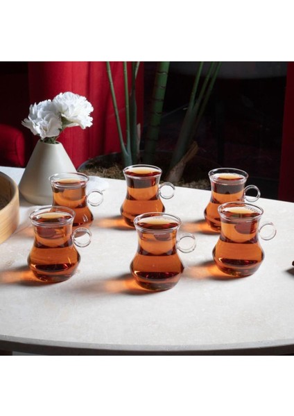 Dem Borosilikat Ince Cam Kulplu Çay Bardağı - 6 Lı Çay Bardak modelleri