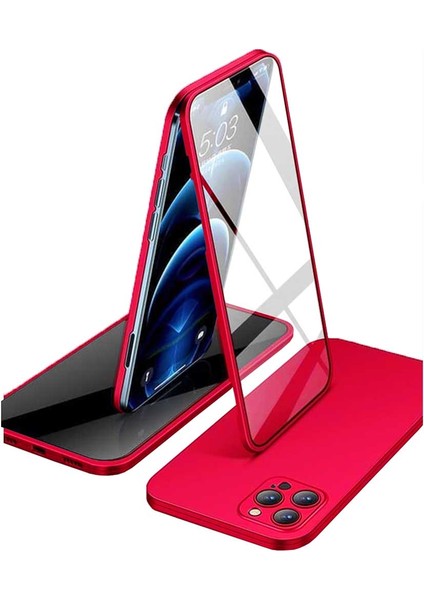 Apple iPhone 13 Pro Max Uyumlu 360 Derece Tam Kaplayan Cam Kapak Kılıf