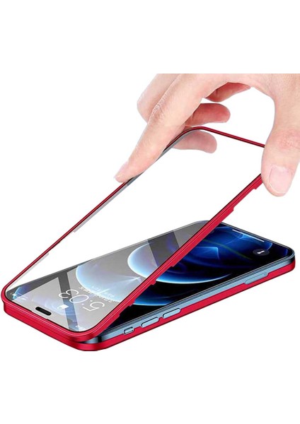 Apple iPhone 13 Pro Max Uyumlu 360 Derece Tam Kaplayan Cam Kapak Kılıf
