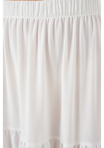 Kadın Ayrobin Uzun Etek 8048 - Beyaz indirimleri