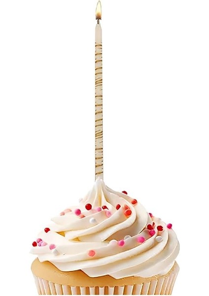 Zebra Print Cake Candles - White