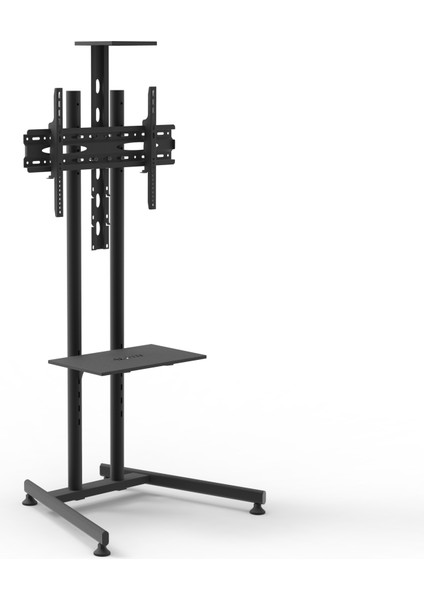 Alpın Tv Standı Iş Yeri ve Ofis Tipi Video Kamera Askı Aparatlı Sabit Ayaklı Metal Tv Ünitesi 40" Inç- 75" Inç