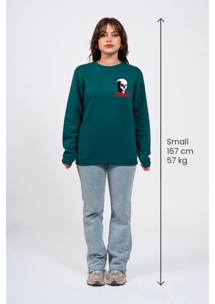 Regular Göğüste Baskılı Scary Sweatshirt fırsatları