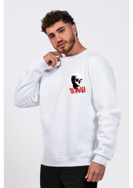 Regular Göğüste Baskılı Scary Sweatshirt