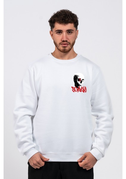 Regular Göğüste Baskılı Scary Sweatshirt modelleri