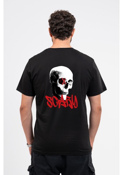 Regular Sırtta Scary Baskılı Tshirt modelleri