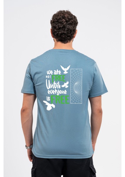 Regular Sırtta Not Free Baskılı Tshirt